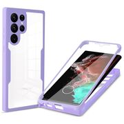 Pachet 360: Husa cu folie integrata pentru  Samsung Galaxy S23 Ultra 5G Cover360 fata / spate - mov