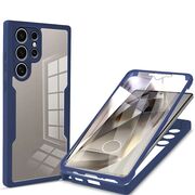 Pachet 360: Husa cu folie integrata pentru Samsung Galaxy S24 Ultra Cover360 fata / spate - blue