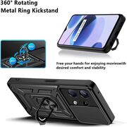 Husa pentru Motorola Edge 50 Pro cu inel Ring Armor Kickstand Tough Rugged, negru