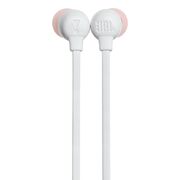 Casti sport in-ear Bluetooth cu microfon si bass JBL Tune 115BT, alb