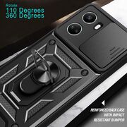 Husa pentru Huawei Nova 12 SE cu inel Ring Armor Kickstand Tough, protectie camera - blue