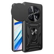 Husa pentru Huawei Nova 12i Ring Armor Kickstand Tough Rugged Cover cu protectie camera - negru