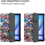 Husa pentru Apple iPad Air 11 2024 / 2025​ M2, M3, cu functie wake-up/sleep, tip stand, graffiti