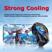 Cooler pentru racire telefon universal cu Display LED temperatura, racire rapida, silentios, 2 viteze, USB-C, negru