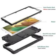 [Pachet 360°] Husa + folie din sticla pentru  Samsung Galaxy Tab A9 Plus Rugged Heavy Duty - negru