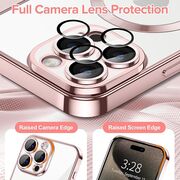 Husa pentru iPhone 15 Pro Max cu MagSafe si protectie pentru lentile anti-shock 1.5 mm - roz