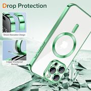 Husa pentru iPhone 15 Pro cu MagSafe si protectie pentru lentile anti-shock 1.5 mm - light green