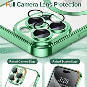 Husa pentru iPhone 15 Pro cu MagSafe si protectie pentru lentile anti-shock 1.5 mm - light green