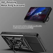 Husa pentru Google Pixel 8a Ring Armor Kickstand Tough Rugged Cover cu protectie camera, negru