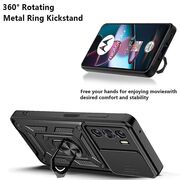 Husa pentru Motorola Edge 30 Pro cu inel Ring Armor Kickstand Tough Rugged, negru