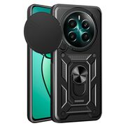 Husa pentru REALME 12+ cu inel Ring Armor Kickstand Tough, protectie camera, negru