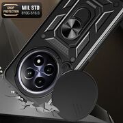 Husa pentru REALME 12+ cu inel Ring Armor Kickstand Tough, protectie camera, negru