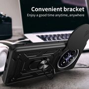 Husa pentru REALME 12+ cu inel Ring Armor Kickstand Tough, protectie camera, negru
