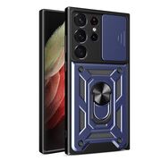 Husa pentru Samsung Galaxy S23 Ultra cu inel Ring Armor Kickstand Tough, protectie camera, albastru