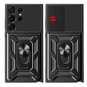Husa pentru Samsung Galaxy S23 Ultra cu inel Ring Armor Kickstand Tough, protectie camera, albastru
