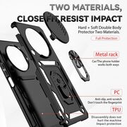Husa pentru Honor Magic 5 Lite Ring Armor Kickstand Tough Rugged Cover cu protectie camera, rose gold