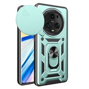 Husa pentru Honor Magic 5 Pro Ring Armor Kickstand Tough Rugged Cover cu protectie camera, verde