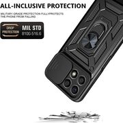 Husa pentru Honor 70 Lite, X6, X8 5G Ring Armor Kickstand Tough Rugged Cover cu protectie camera, rose gold