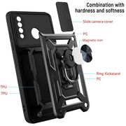 Husa pentru Huawei P30 Lite Armor Kickstand Tough Rugged Cover cu protectie camera, rose gold