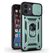 Husa pentru iPhone 12 / 12 Pro cu inel Ring Armor Kickstand Tough, protectie camera, verde