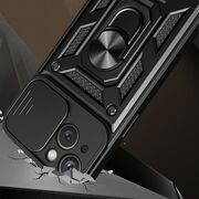 Husa pentru iPhone 15 cu inel Ring Armor Kickstand Tough Rugged, rose gold