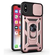 Husa pentru iPhone X / XS cu inel Ring Armor Kickstand Tough Rugged, rose gold