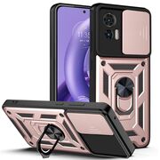 Husa pentru Motorola Edge 30 NEO cu inel Ring Armor Kickstand Tough Rugged, rose gold