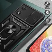 Husa pentru Motorola Moto E13 cu inel Ring Armor Kickstand Tough, protectie camera, verde