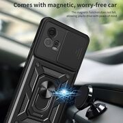 Husa pentru Motorola Moto G72 Ring Armor Kickstand Tough, protectie camera, rose gold