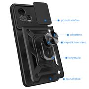 Husa pentru Motorola Moto G72 Ring Armor Kickstand Tough, protectie camera, rose gold