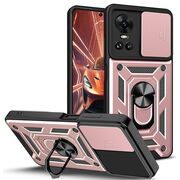 Husa pentru Oppo Reno 10, Reno 10 Pro cu inel Ring Armor Kickstand Tough, protectie camera, rose gold