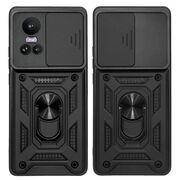 Husa pentru Oppo Reno 10, Reno 10 Pro cu inel Ring Armor Kickstand Tough, protectie camera, rose gold