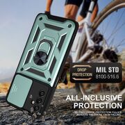 Husa pentru Samsung Galaxy A13 5G / A04s cu inel Ring Armor Kickstand Tough, protectie camera, verde