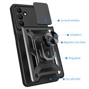 Husa pentru  Samsung Galaxy A15 Ring Armor Kickstand Tough Rugged Cover cu protectie camera, verde