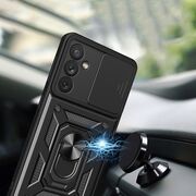 Husa pentru Samsung Galaxy A34 cu inel Ring Armor Kickstand Tough, protectie camera, verde