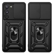 Husa pentru Samsung Galaxy S22 cu inel Ring Armor Kickstand Tough, protectie camera, verde