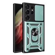 Husa pentru Samsung Galaxy S23 Ultra cu inel Ring Armor Kickstand Tough, protectie camera, verde
