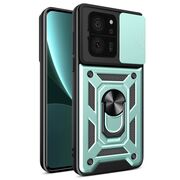 Husa pentru  Xiaomi 13T, 13T Pro Ring Armor Kickstand Tough Rugged Cover cu protectie camera, verde