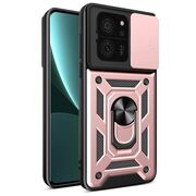 Husa pentru  Xiaomi 13T, 13T Pro Ring Armor Kickstand Tough Rugged Cover cu protectie camera, roz