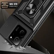Husa pentru  Xiaomi 13T, 13T Pro Ring Armor Kickstand Tough Rugged Cover cu protectie camera, roz