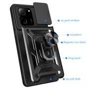 Husa pentru  Xiaomi 13T, 13T Pro Ring Armor Kickstand Tough Rugged Cover cu protectie camera, roz
