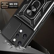 Husa pentru Xiaomi Redmi 12 5G, 4G cu inel Ring Armor Kickstand Tough, protectie camera, rose gold