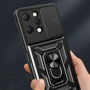 Husa pentru Xiaomi Redmi 12 5G, 4G cu inel Ring Armor Kickstand Tough, protectie camera, rose gold