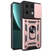 Husa pentru  Xiaomi Redmi Note 13 5G Ring Armor Kickstand Tough Rugged Cover cu protectie camera, roz