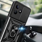 Husa pentru  Xiaomi Redmi Note 13 5G Ring Armor Kickstand Tough Rugged Cover cu protectie camera, roz