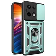 Husa pentru  Xiaomi Redmi Note 13 Pro 5G Ring Armor Kickstand Tough Rugged Cover cu protectie camera, verde