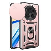 Husa pentru Honor Magic 6 Pro Ring Armor Kickstand Tough Rugged Cover cu protectie camera, rose gold