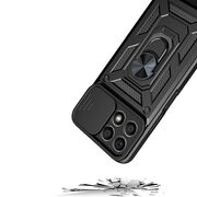 Husa pentru Honor X6a Ring Armor Kickstand Tough Rugged Cover cu protectie camera, rose gold