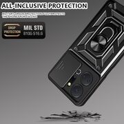Husa pentru Honor X7a Ring Armor Kickstand Tough Rugged Cover cu protectie camera, verde