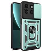 Husa pentru Honor X8b Ring Armor Kickstand Tough Rugged Cover cu protectie camera, verde